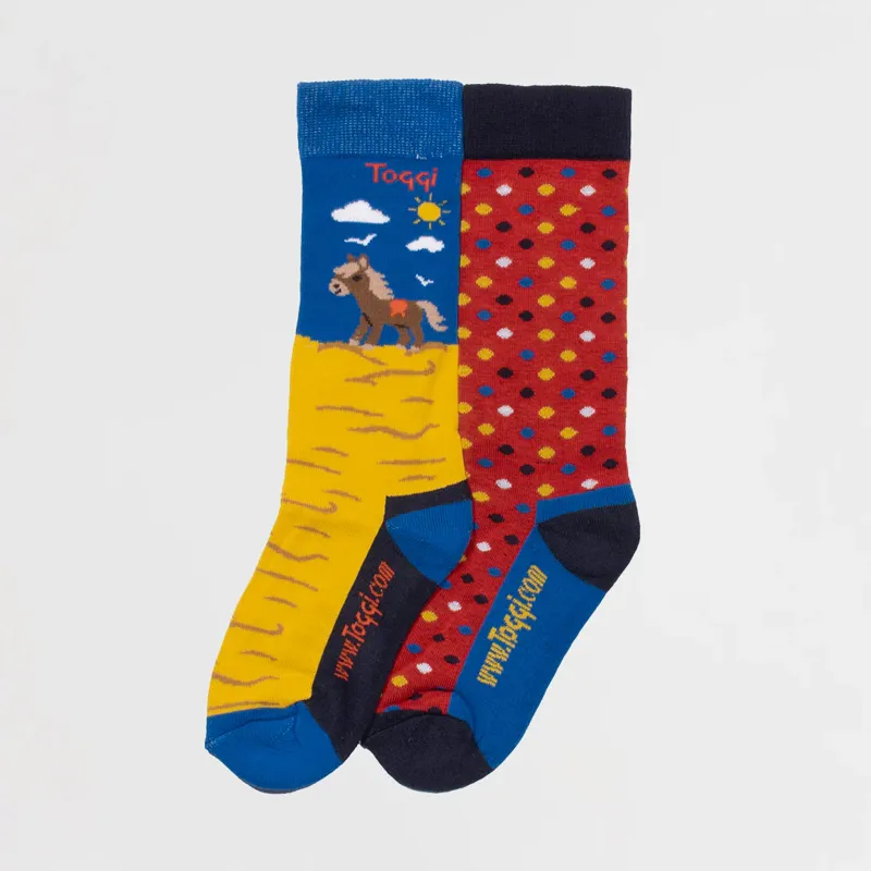 Toggi Regis Childrens Socks  2 Pack  Royal Blue/Antique Red