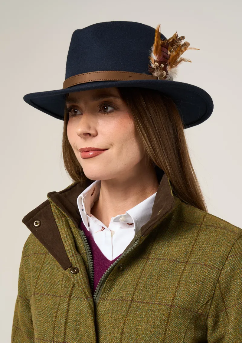 Alan Paine Ladies Rutland Tweed Waterproof Coat Lichen-4