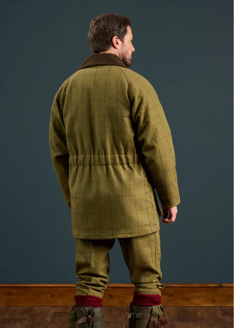 Alan Paine Mens Rutland Tweed Waterproof Shooting Coat Lichen-2
