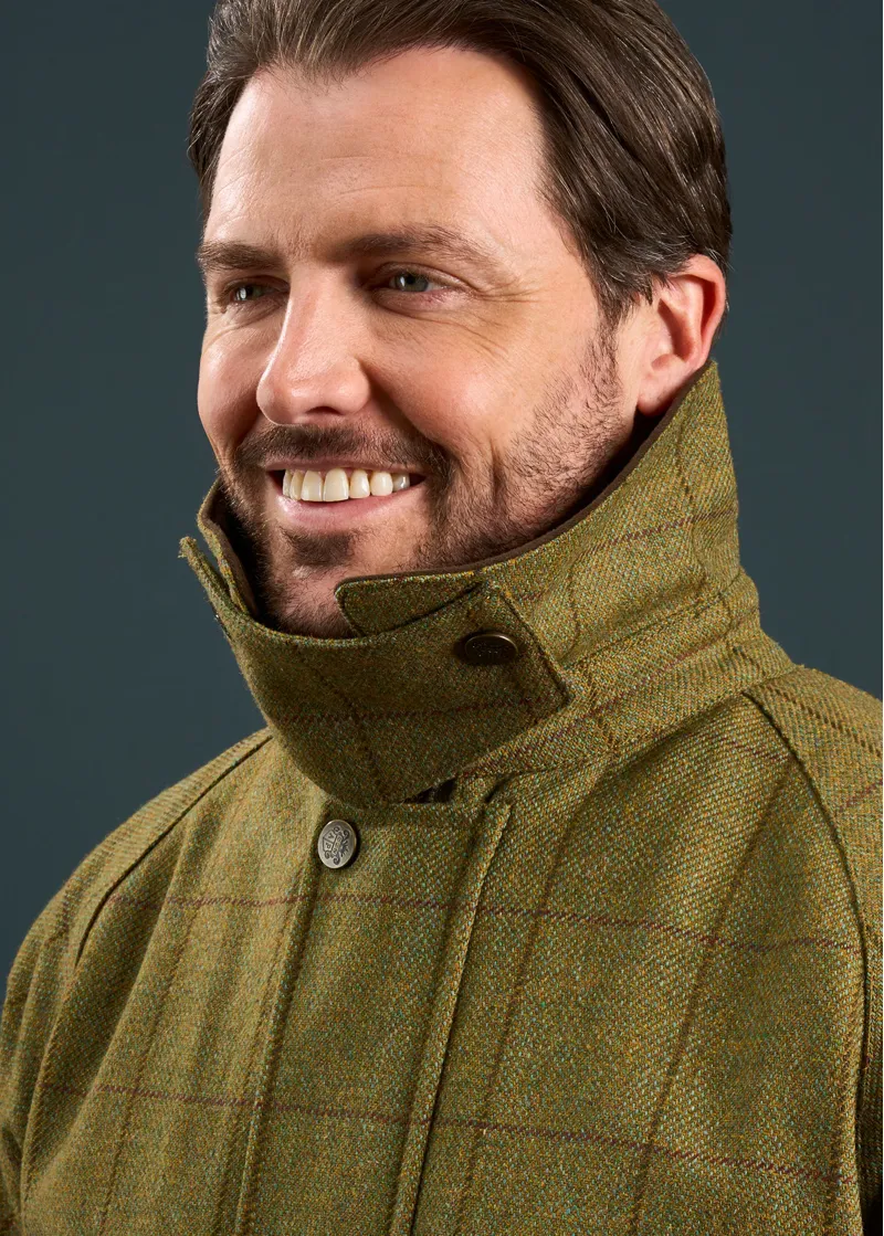 Alan Paine Mens Rutland Tweed Waterproof Shooting Coat Lichen-5