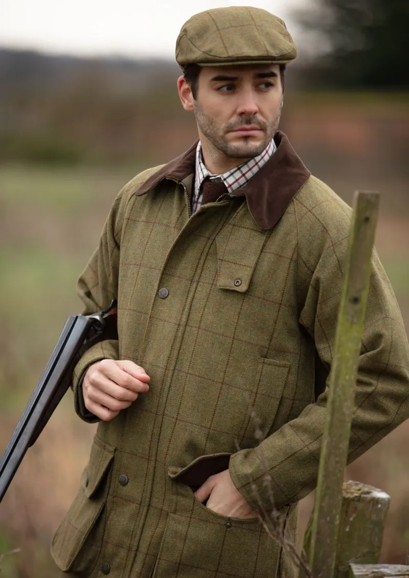 Alan Paine Mens Rutland Tweed Waterproof Shooting Coat Lichen-7