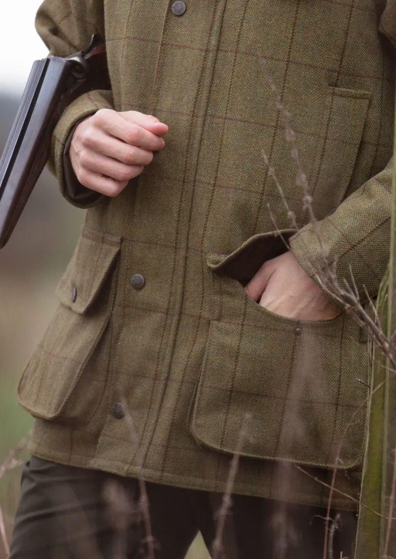 Alan Paine Mens Rutland Tweed Waterproof Shooting Coat Lichen-6
