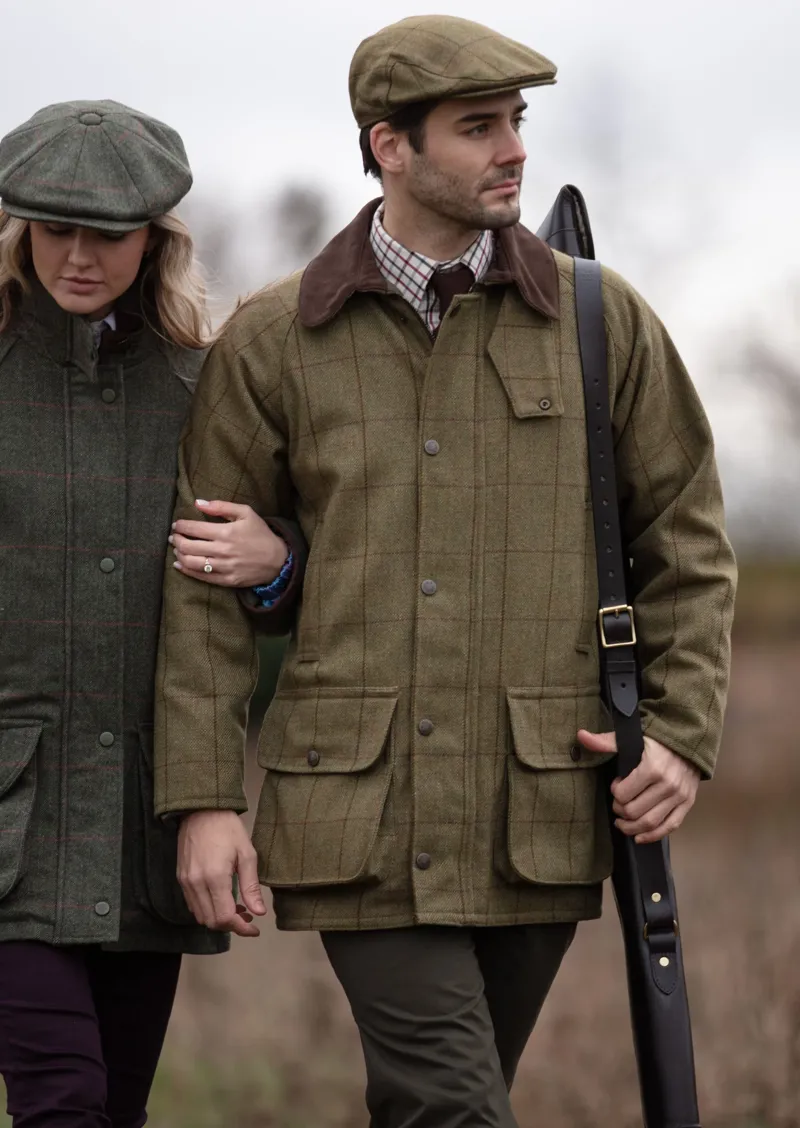 Alan Paine Mens Rutland Tweed Waterproof Shooting Coat Lichen-8