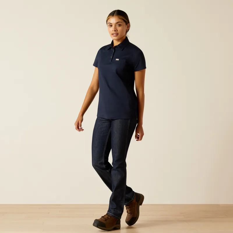 Ariat REBAR Womens Foreman Polo Navy-3