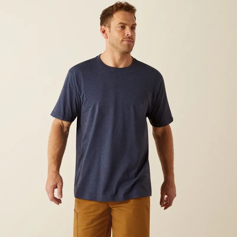 Ariat Mens Rebar Cotton Strong Standard T-Shirt Navy Heather