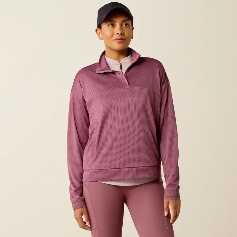 Ariat Ladies Breathe Half Zip Sweatshirt Tulipwood