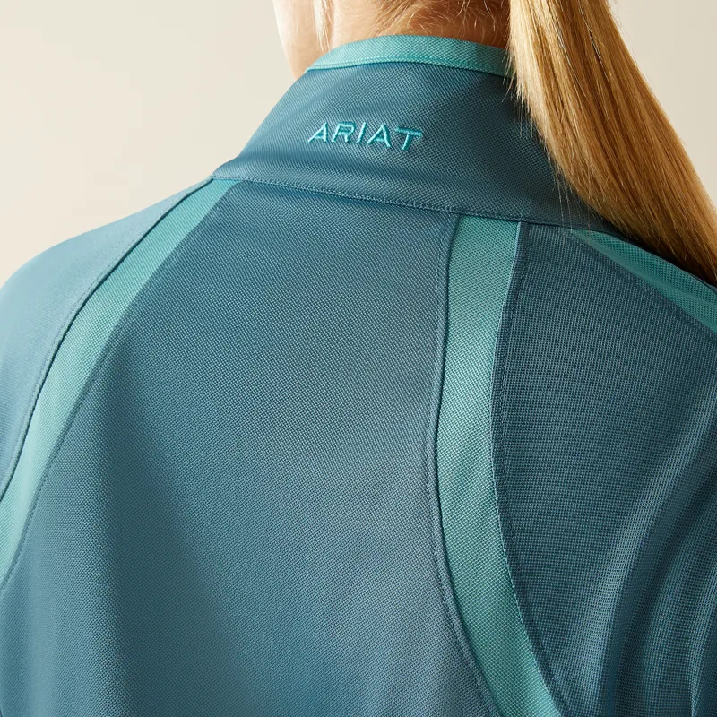 Ariat Ladies Sunstopper 3.0 1/4Zip Baselayer Storm Blue-3