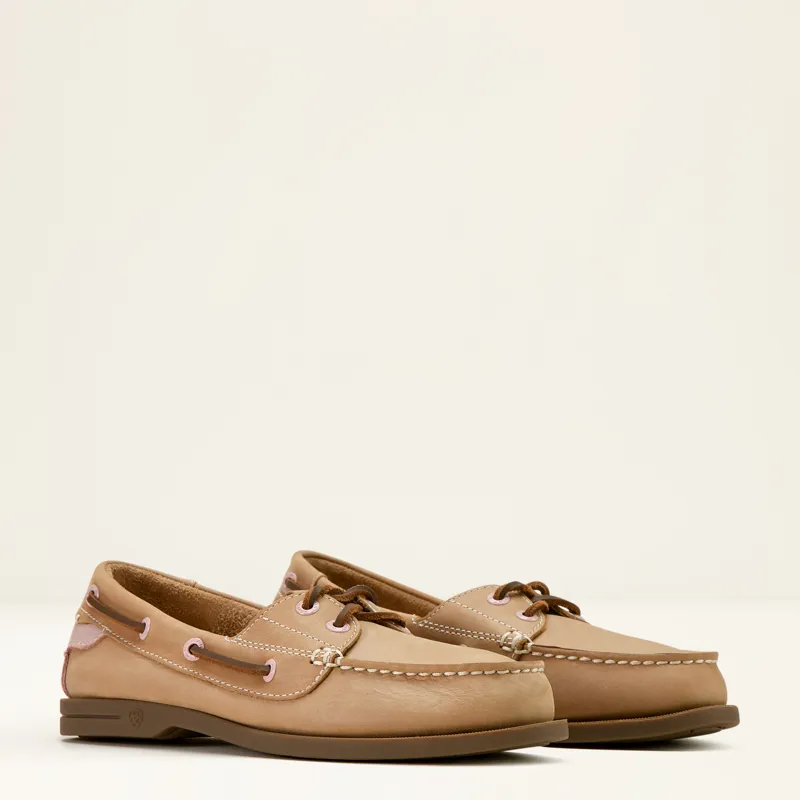 Ariat Ladies Antigua Deck Shoe Natural Tan