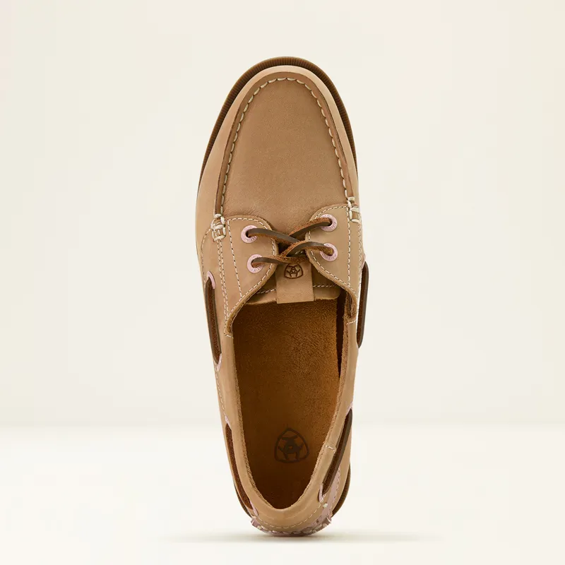 Ariat Ladies Antigua Deck Shoe Natural Tan-2