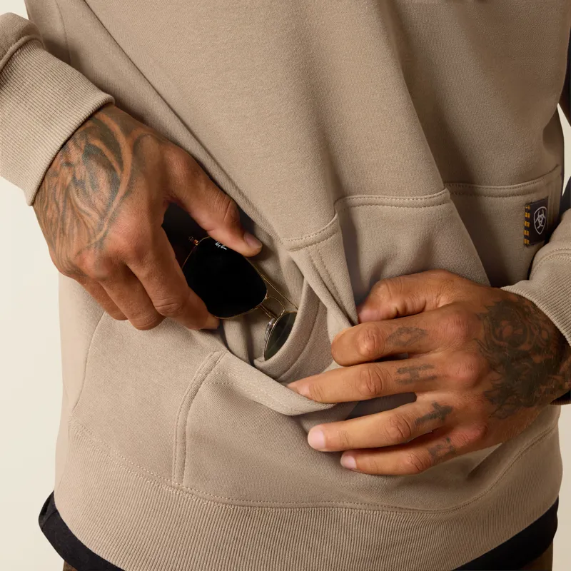 Ariat REBAR Mens Lightweight Work Hog Hoodie Greige-3