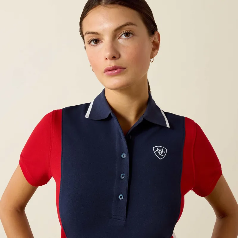 Ariat Womens Taryn Polo Navy/Red-2