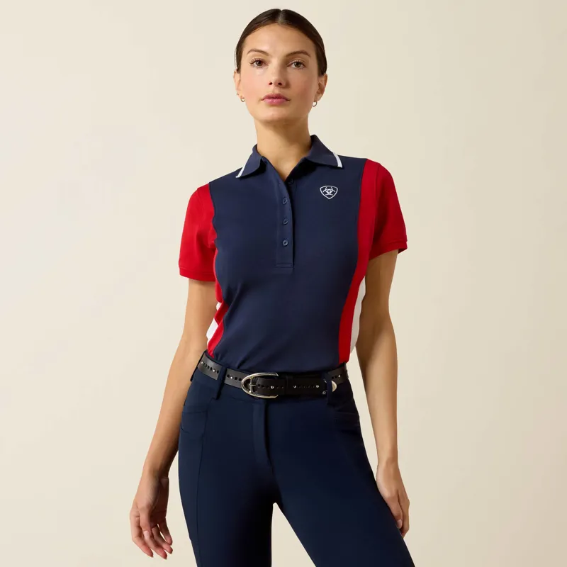 Ariat Womens Taryn Polo Navy/Red-3
