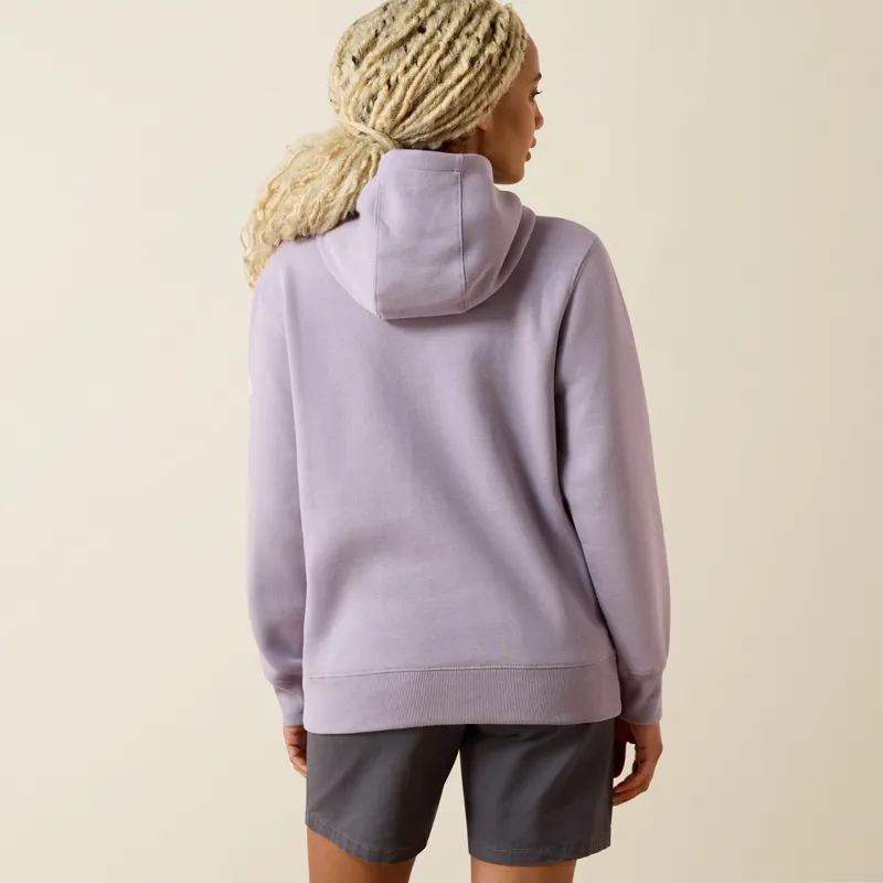 Ariat REBAR Womens Lightweight Logo 1/2 Zip Hoodie Purple Ash/Thistle-7