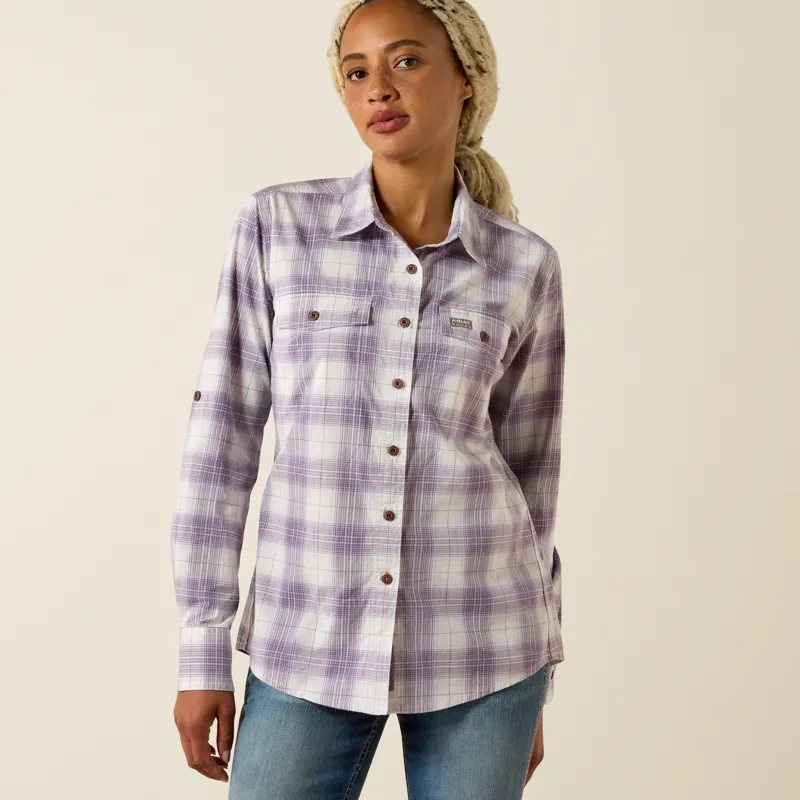 Ariat REBAR Womens Made Tough DuraStretch Work Shirt Thistle-4
