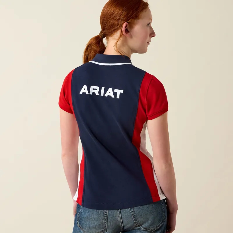Ariat Youths Taryn Polo Navy/Red-1