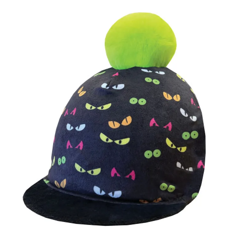 Equetech Childs Spooky Eyes Pom Hat Silk Black One Size