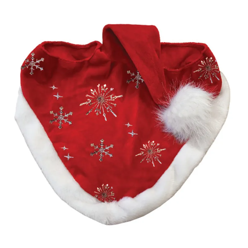 Equetech Childs Santa Glitter Snowflake Hat Horse Bonnet Red/White