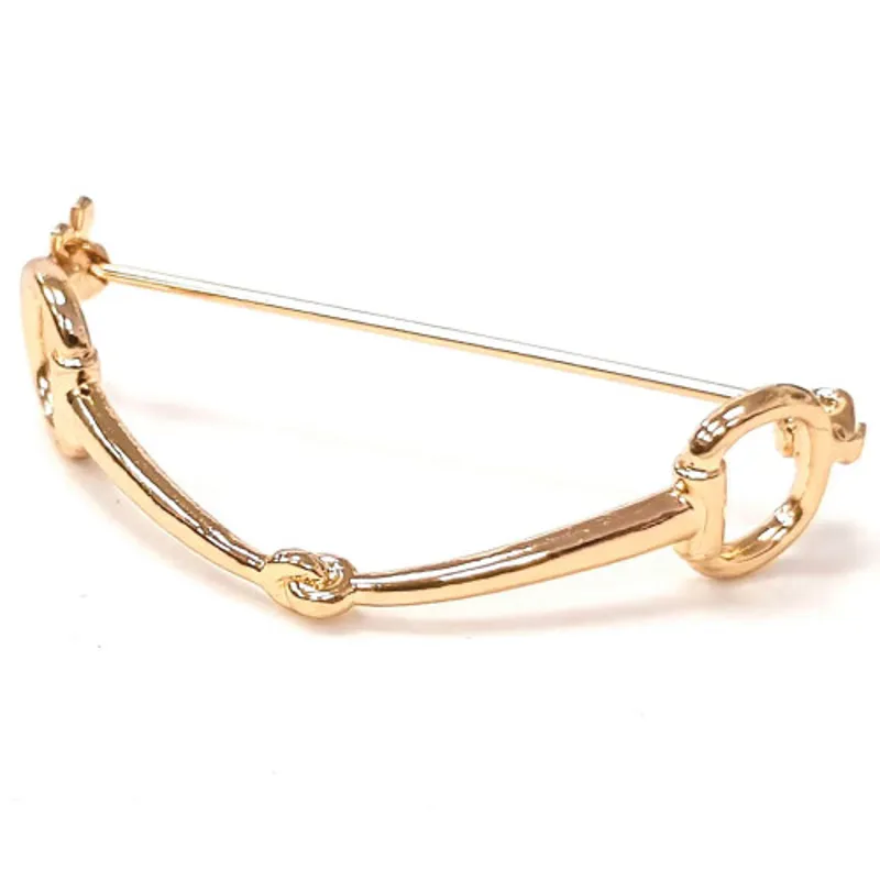 Equetech Snaffle Stock Pin Gold