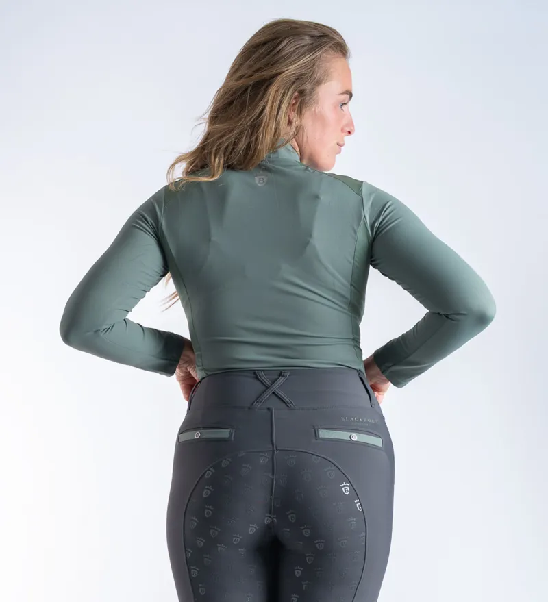 Blackfort Cool Mesh Base Layer Sage- Breathable Equestrian Top-2