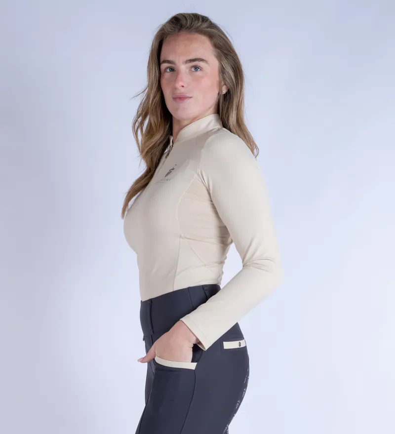 Blackfort Equestrian Cool Mesh Base Layer Long Sleeve Sand-3