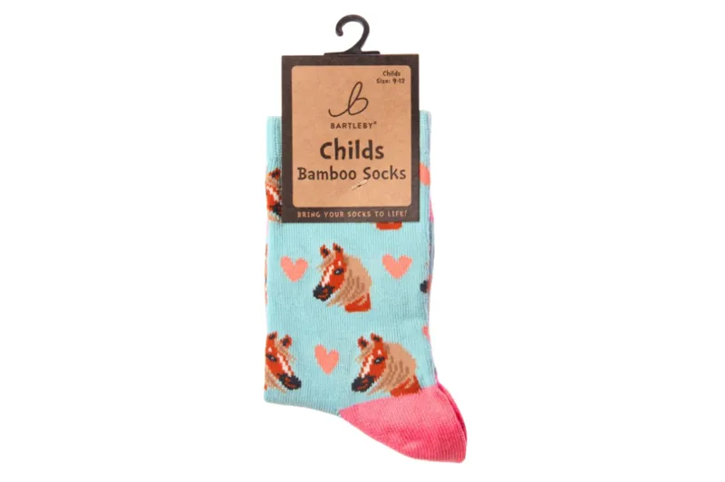 Bartleby Childs Funky Bamboo Socks - Horse Lover