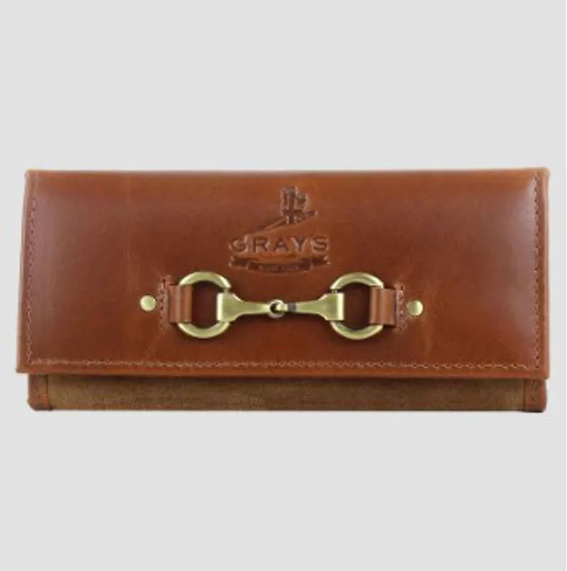 Grays Lily Purse In Dark Tan Leather And Suede-5