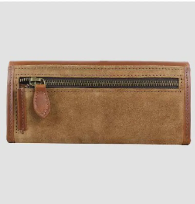 Grays Lily Purse In Dark Tan Leather And Suede-4