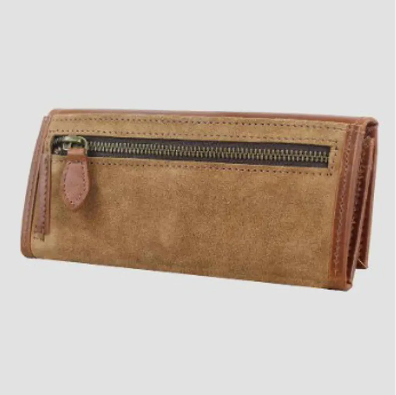 Grays Lily Purse In Dark Tan Leather And Suede-3