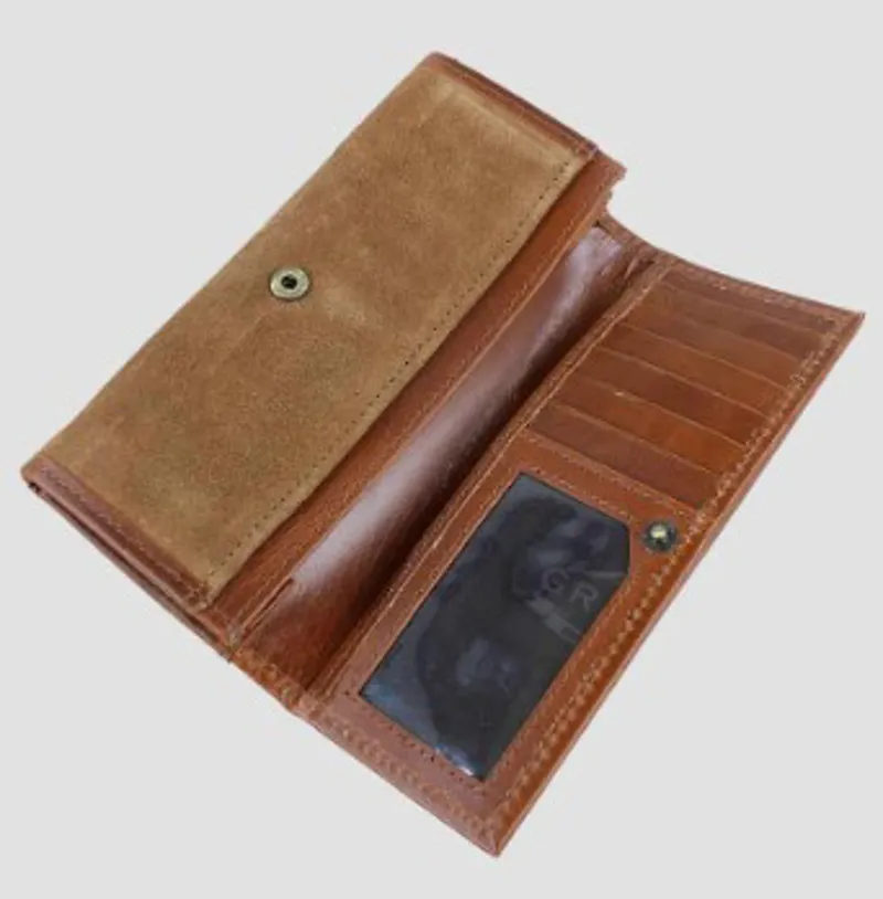 Grays Lily Purse In Dark Tan Leather And Suede-1