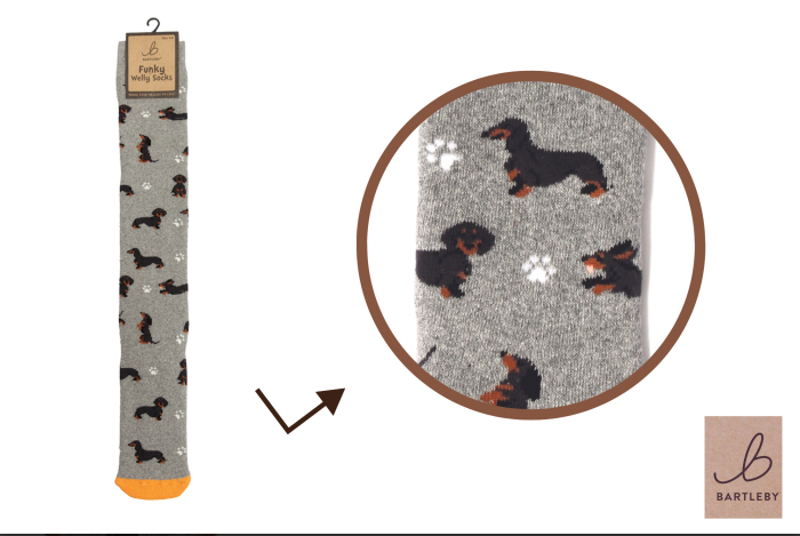 Bartelby Funky Welly Socks - Sausage Doggie