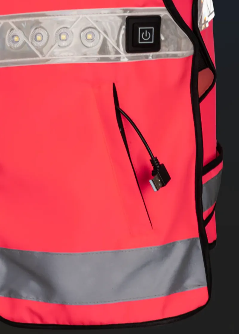 Woof Wear LED Riding Vest Pink-4