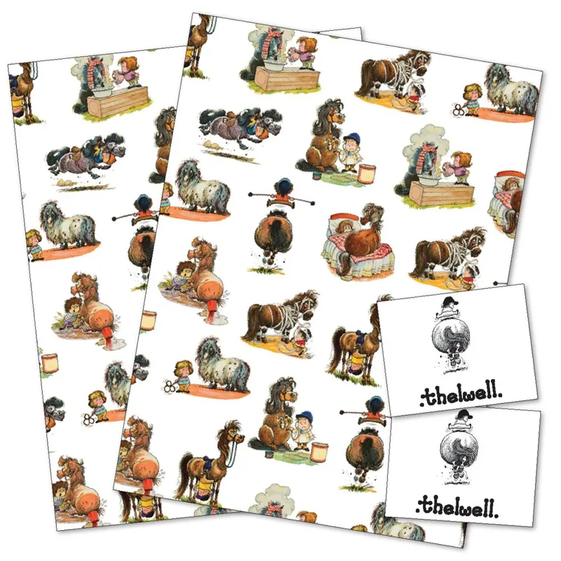 Ponies Gift Wrap Pack-Thelwell