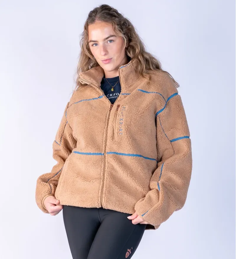 Blackfort Equestrian Layla Fleece Tan And Glacier-6