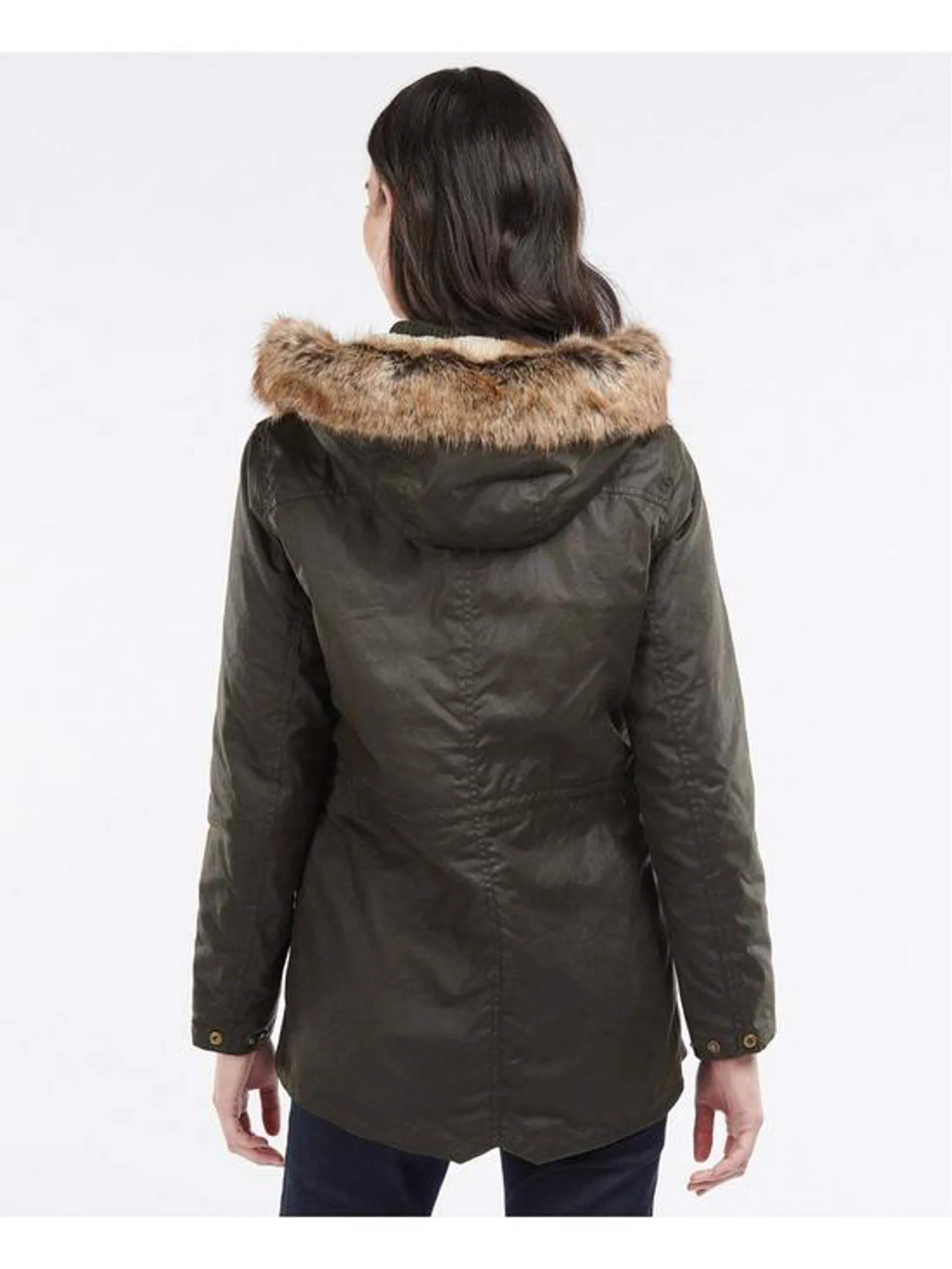 Barbour Ladies Kelsall Wax Cotton Parka Olive