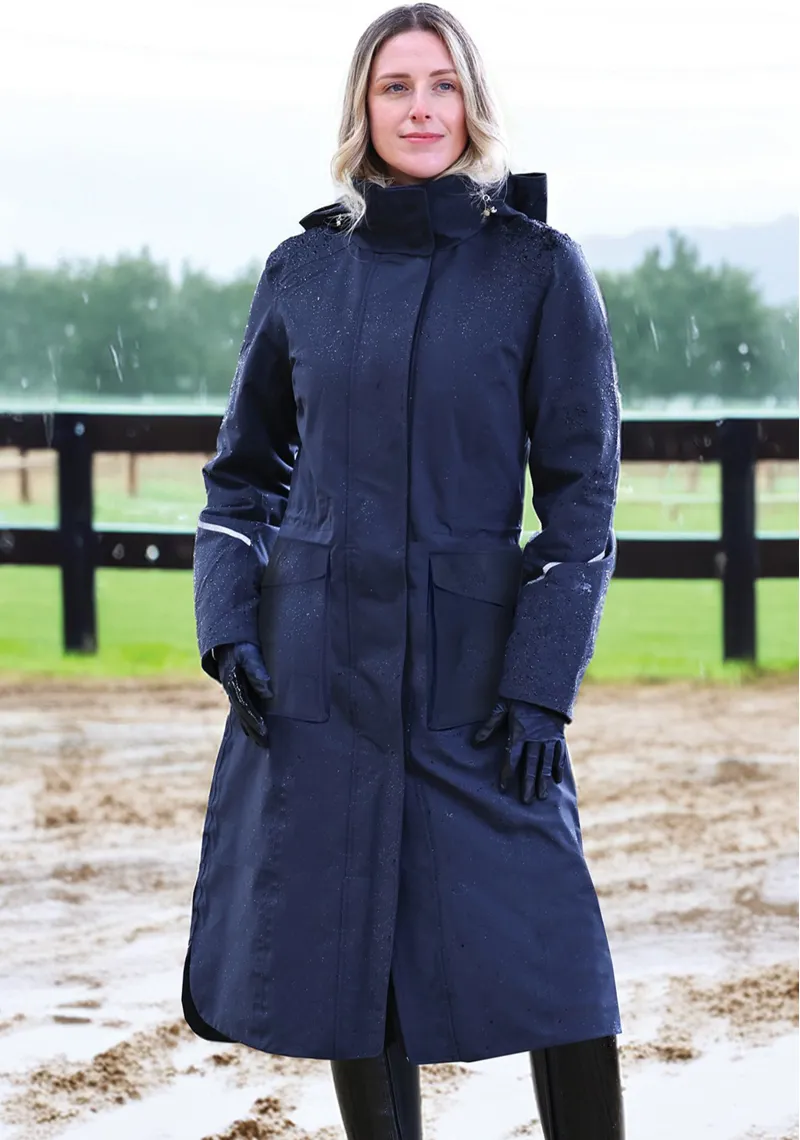 Equetech Utopia Luxe Recycled Long Waterproof Riding  Coat Navy