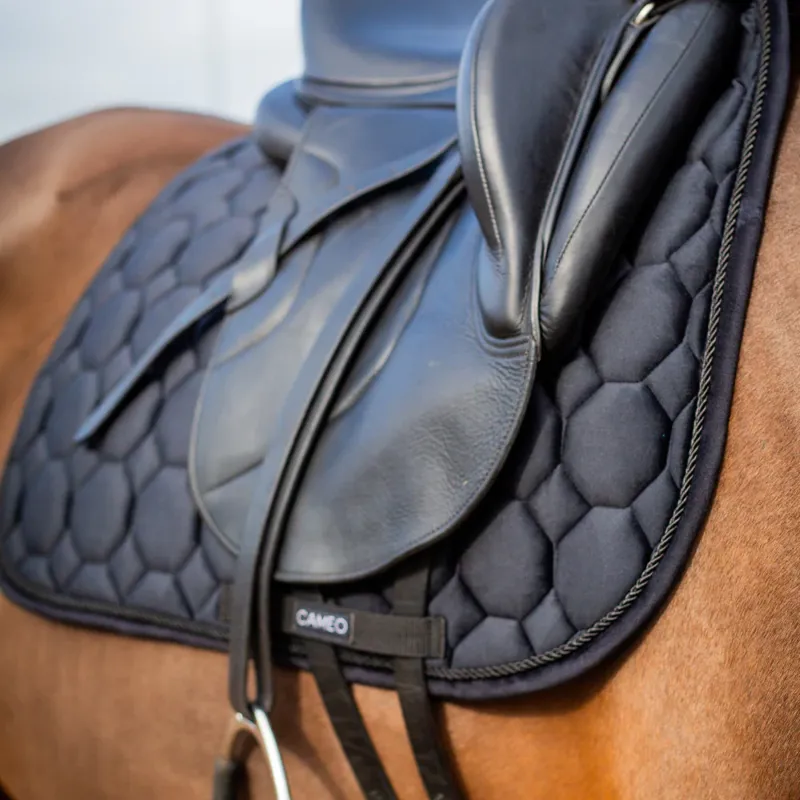 Cameo Suede Saddle Cloth Dressage Black-1
