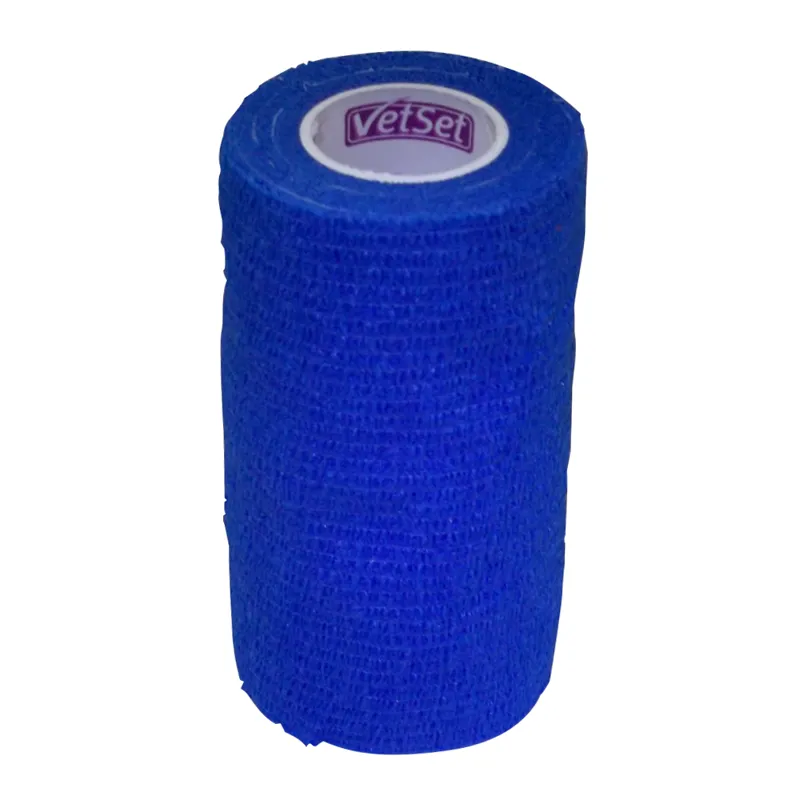 Vetset Wrap Tech Cohesive Bandage 10cm Blue