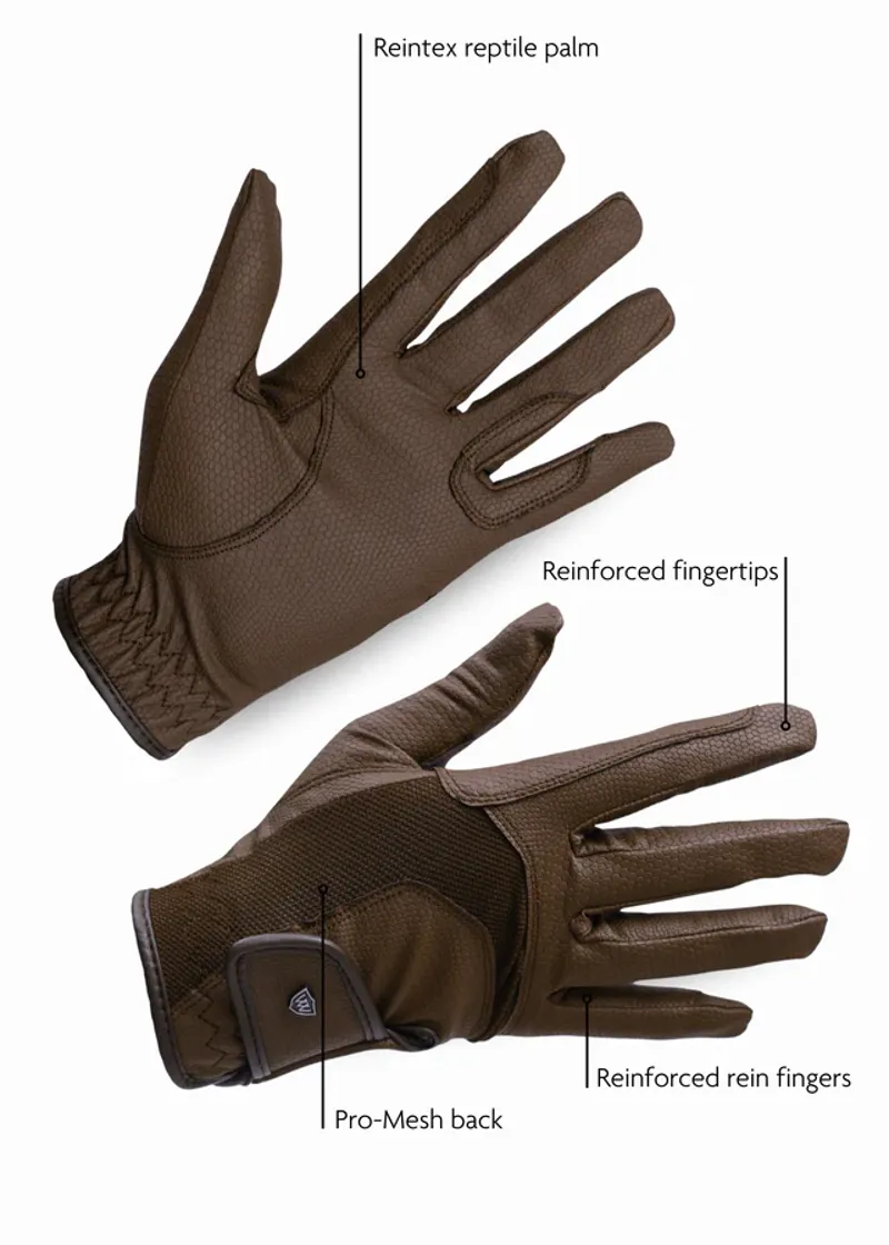 Woof Wear Reintex Mesh Riding Glove Chocolate