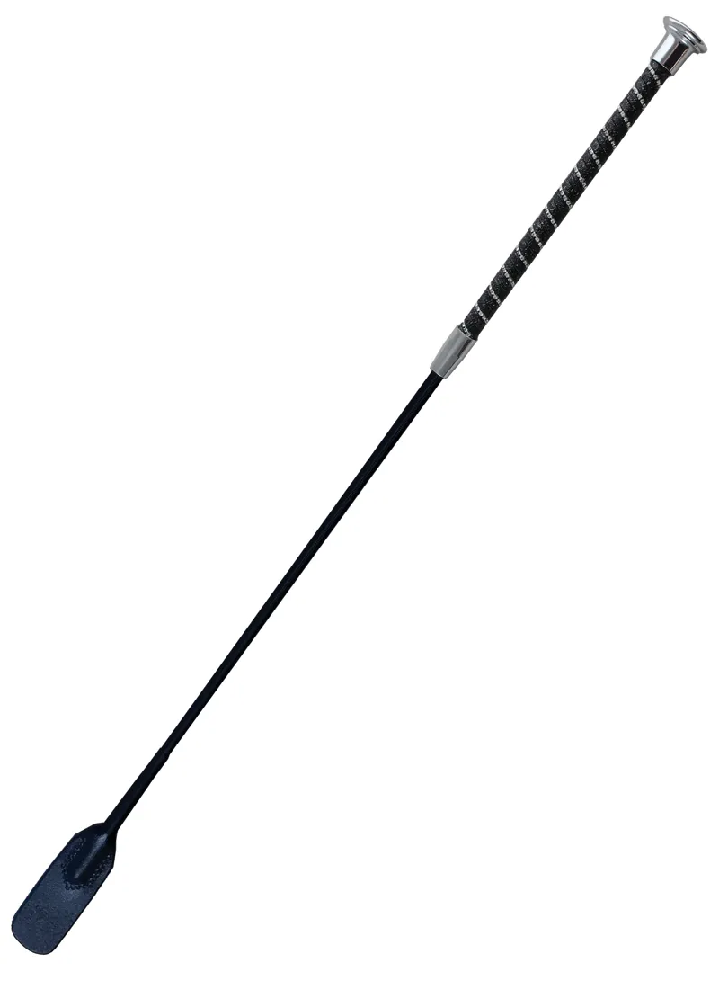 Woof Wear Twisted Riding Whip 60cm Black/Silver