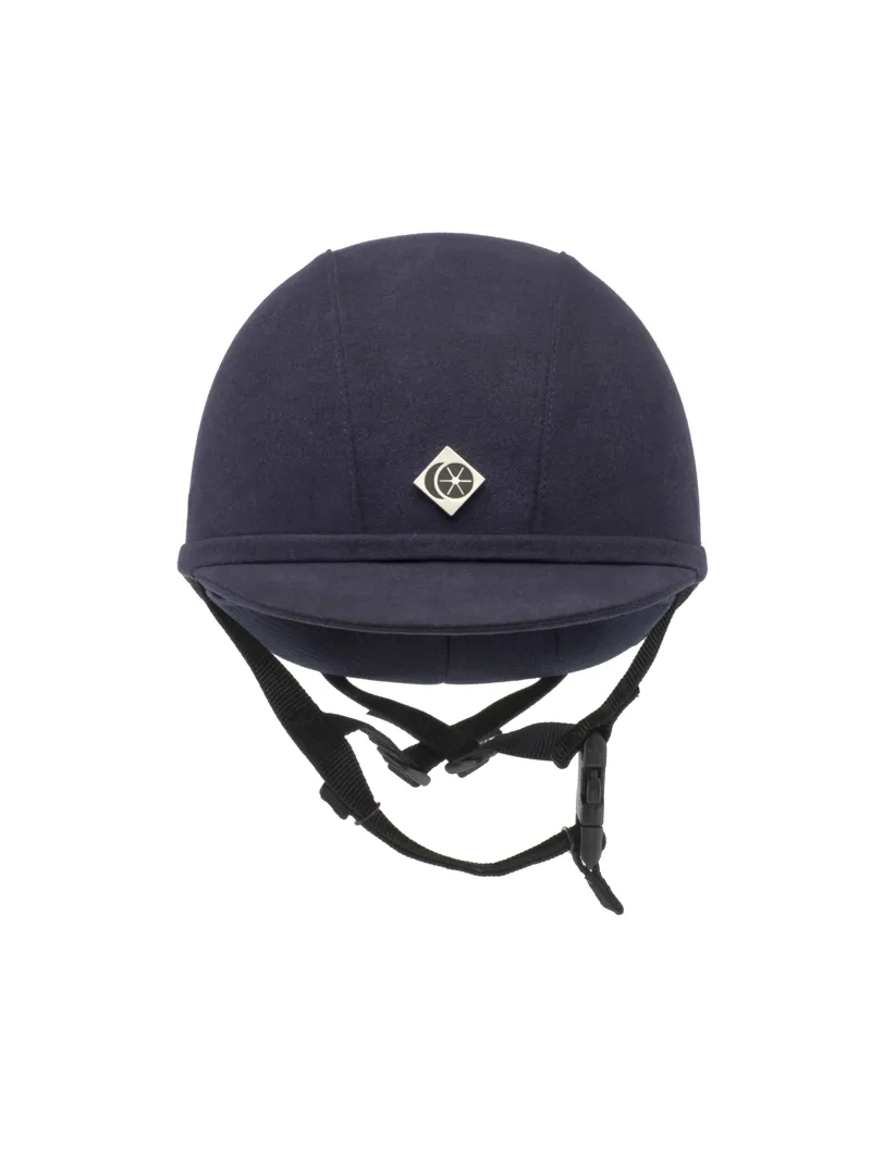 Charles Owen YR8 Suede Riding Hat Round Fit Navy/Navy-2