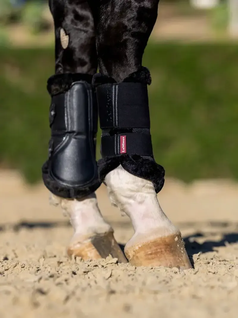 Lemieux Fleece Edged Mesh Brushing Boots Black-3