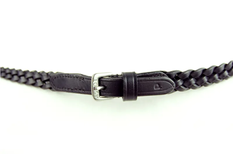 Dever Ascot Platinum 1/2in Plaited Reins Pony Brown-2