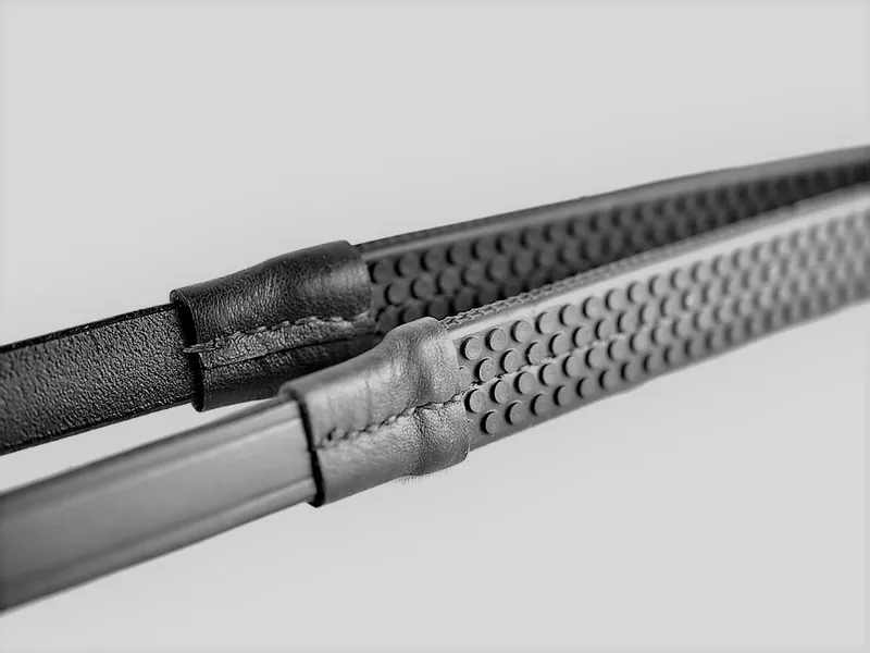 Dever Ascot 3/4in Buckle Billet Rubber Grip Reins 60In Black