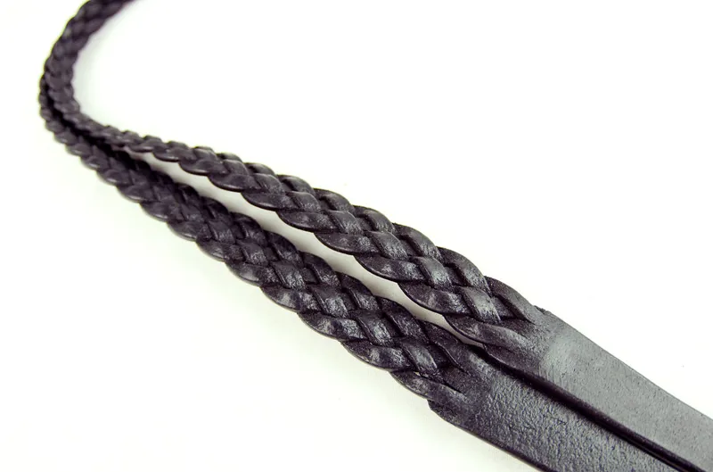 Dever Ascot Platinum 1/2in Plaited Reins Pony Brown