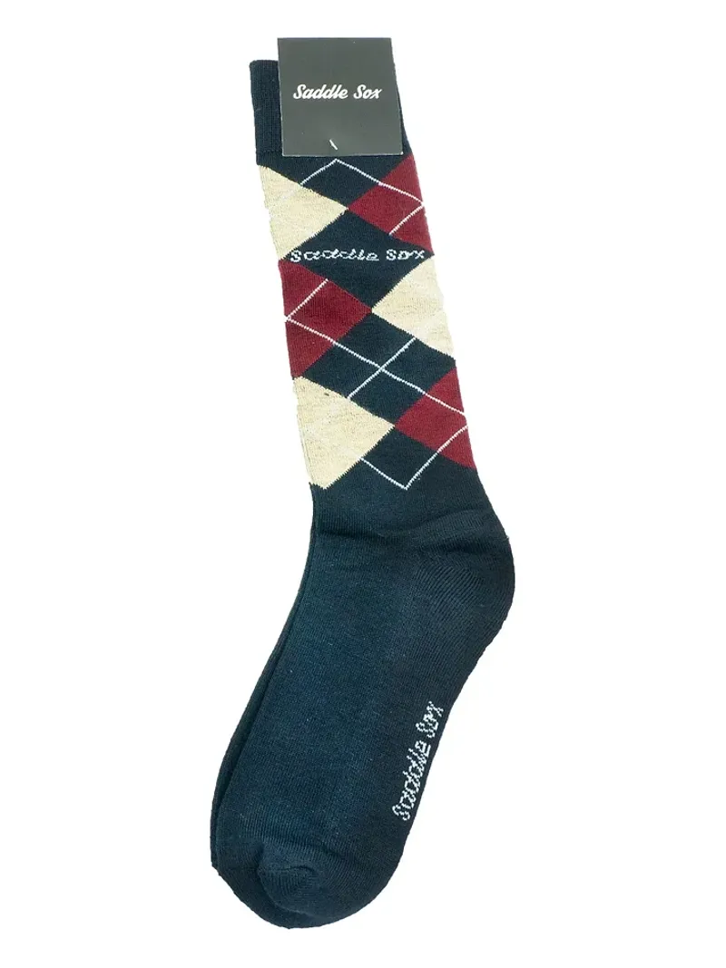 Dever Argyle Horse Riding Socks Navy