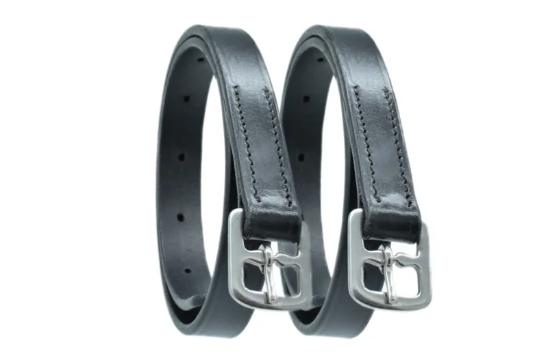 Dever Ascot Childs 3/4in Stirrup Leathers Black-1