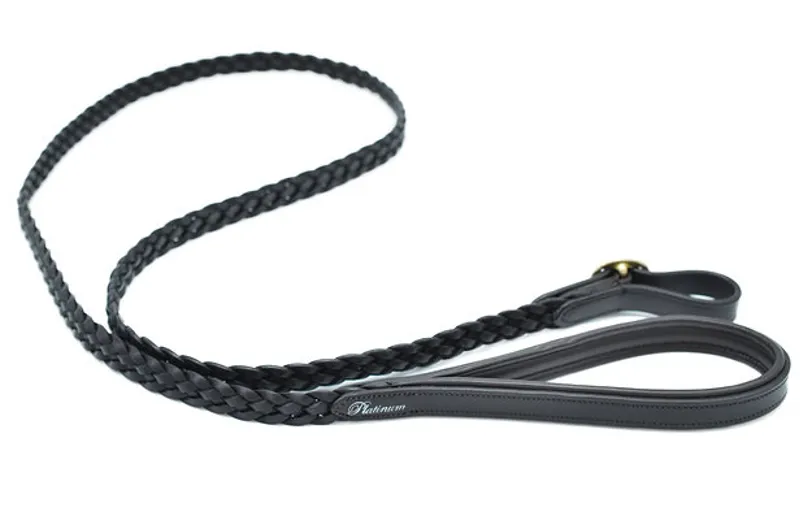 Dever Platinum Plaited Lead Rein Brown-1