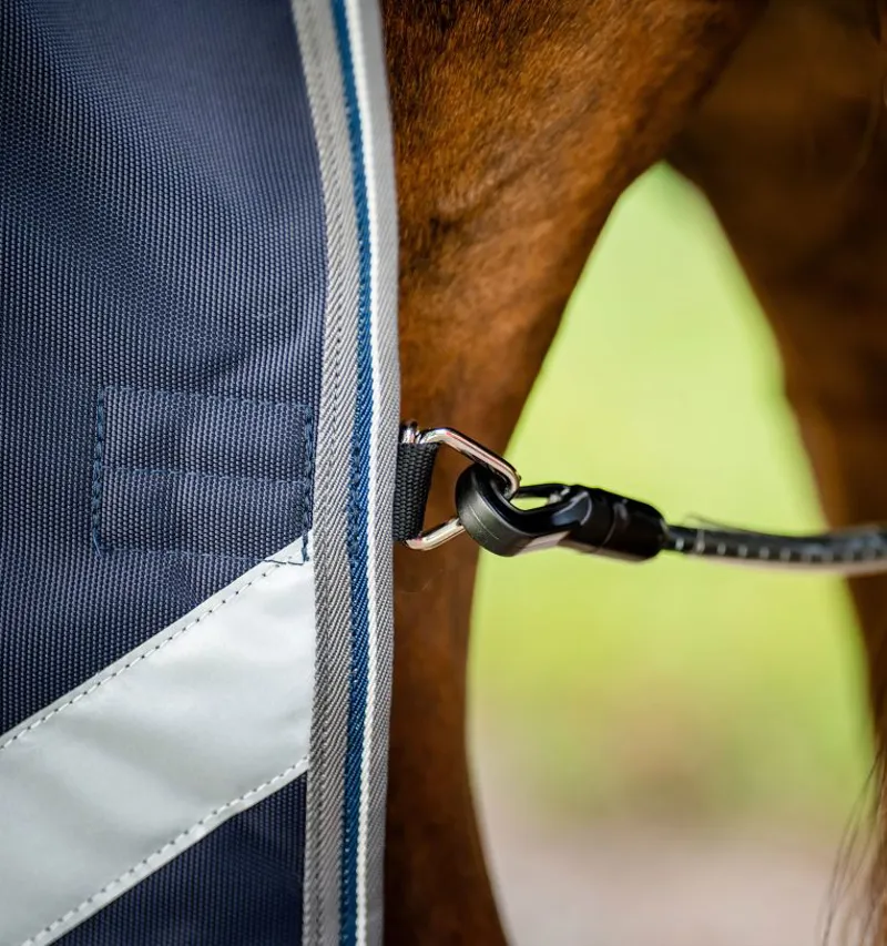 Horseware Rambo Supreme1680D Plus 0g Turnout Rug Navy Thunderstorm Grey And Silver-4