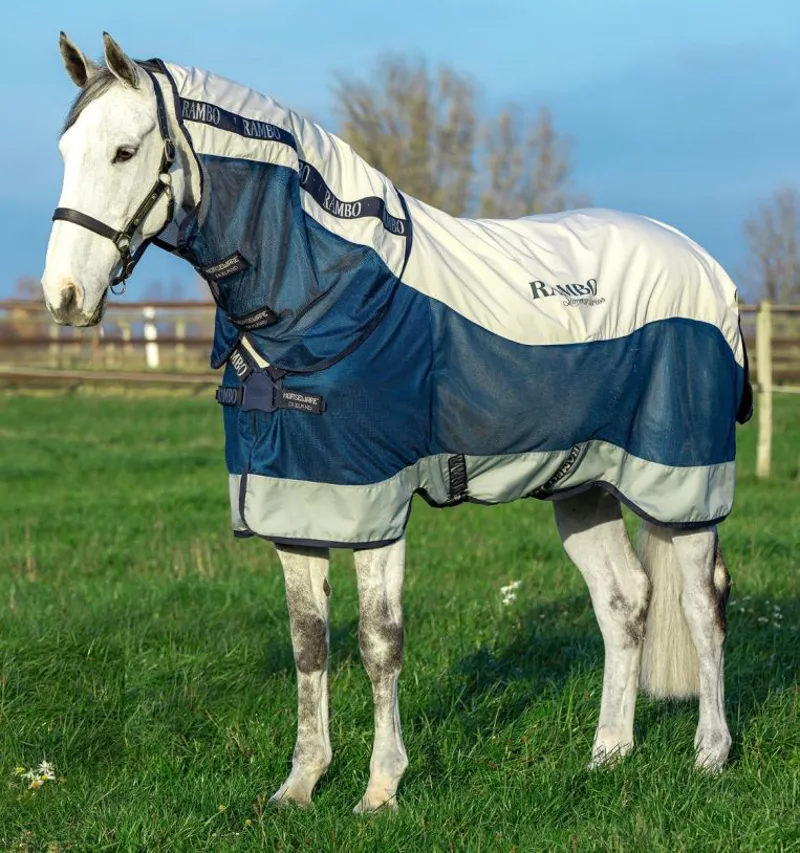 Rambo Summer Series Turnout Rug Navy/Grey