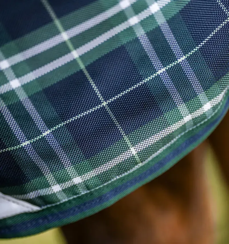 Rhino Plus 100g Light/Medium Weight Turnout Rug Hunter Check/Green/Navy-1